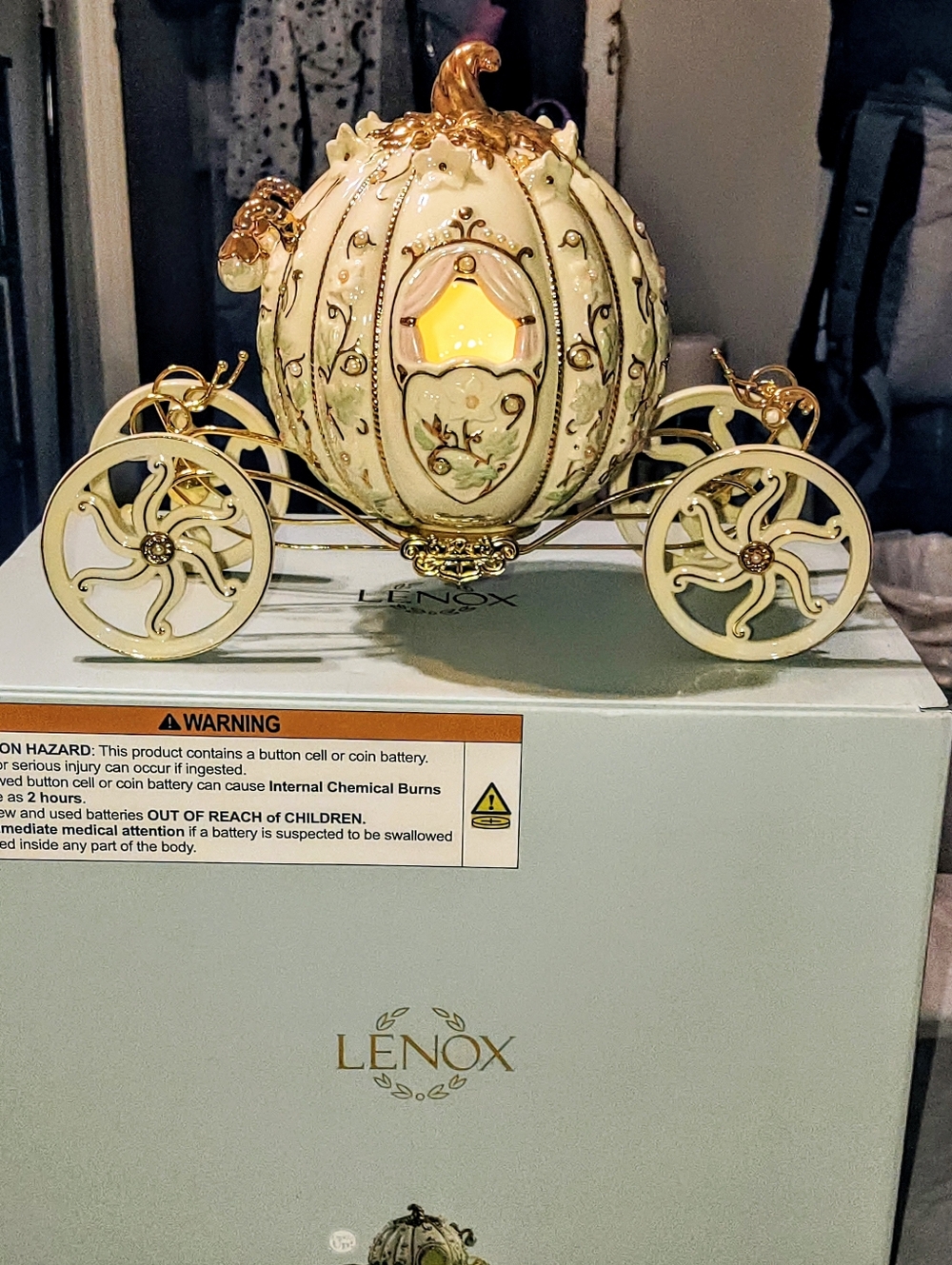 Lenox Cream and Gold Pumpkin Carriage Figurine